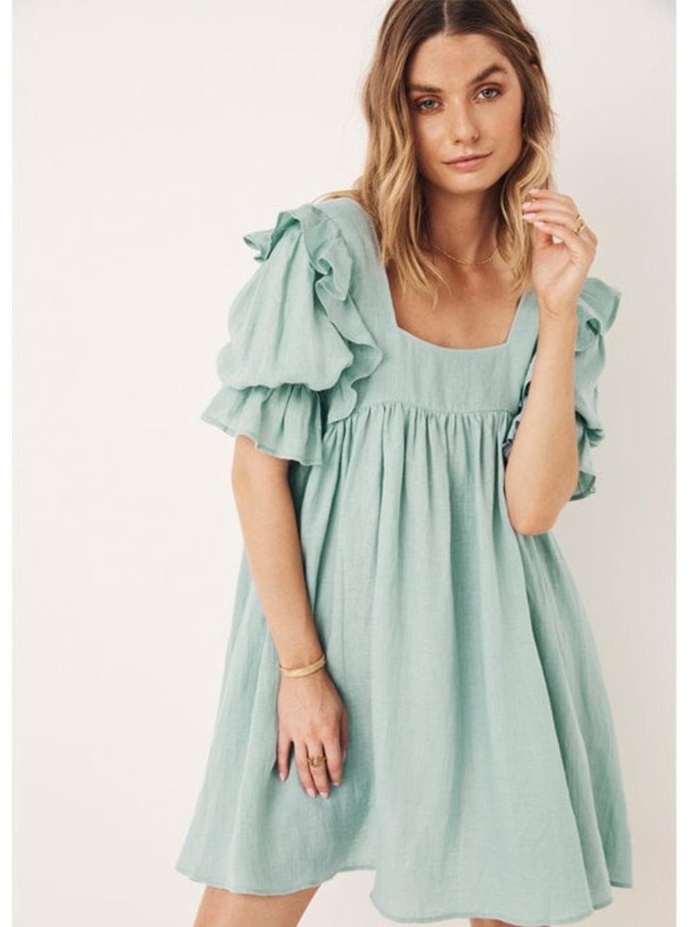 SPELL DESIGNS MAE LINEN MINI DRESS